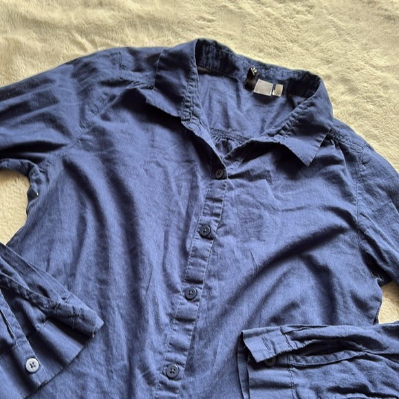 Divided Blue 100% Cotton Button Down Long Sleeve - Picture 2 of 6